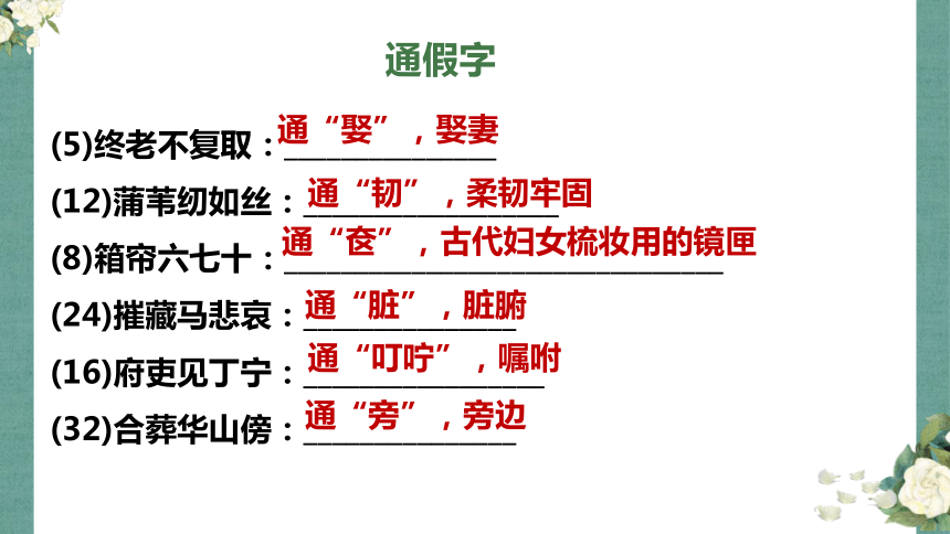 6.《孔雀东南飞 并序》课件48张PPT  2020—2021学年人教版高中语文必修二