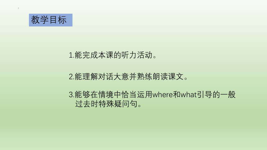 Unit 3 Where did you go Part A  Let's talk课件(共21张PPT)