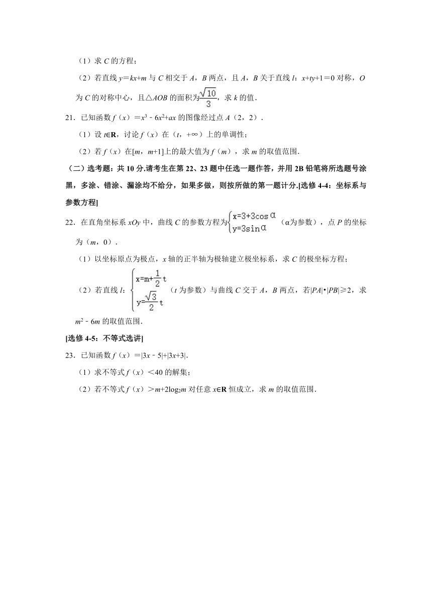 2021年陕西省榆林市高考数学第二次测试试卷（理科） （word解析版）