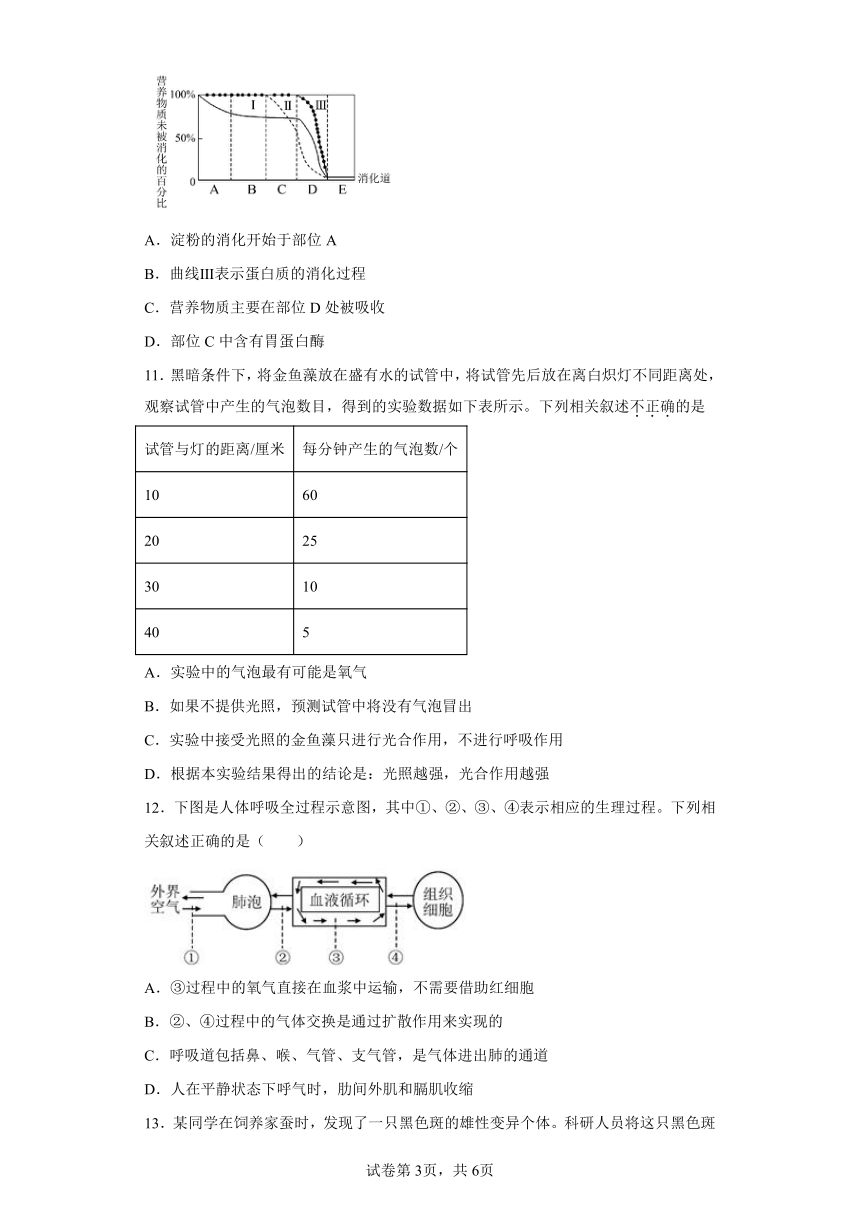 2023年湖北省荆州市生物中考真题试卷（含答案）