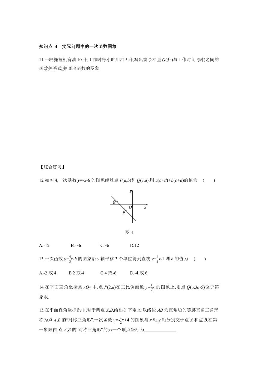2021—2022学年华东师大版八年级数学下册17.3.2一次函数的图象 同步练习 （word版含答案）