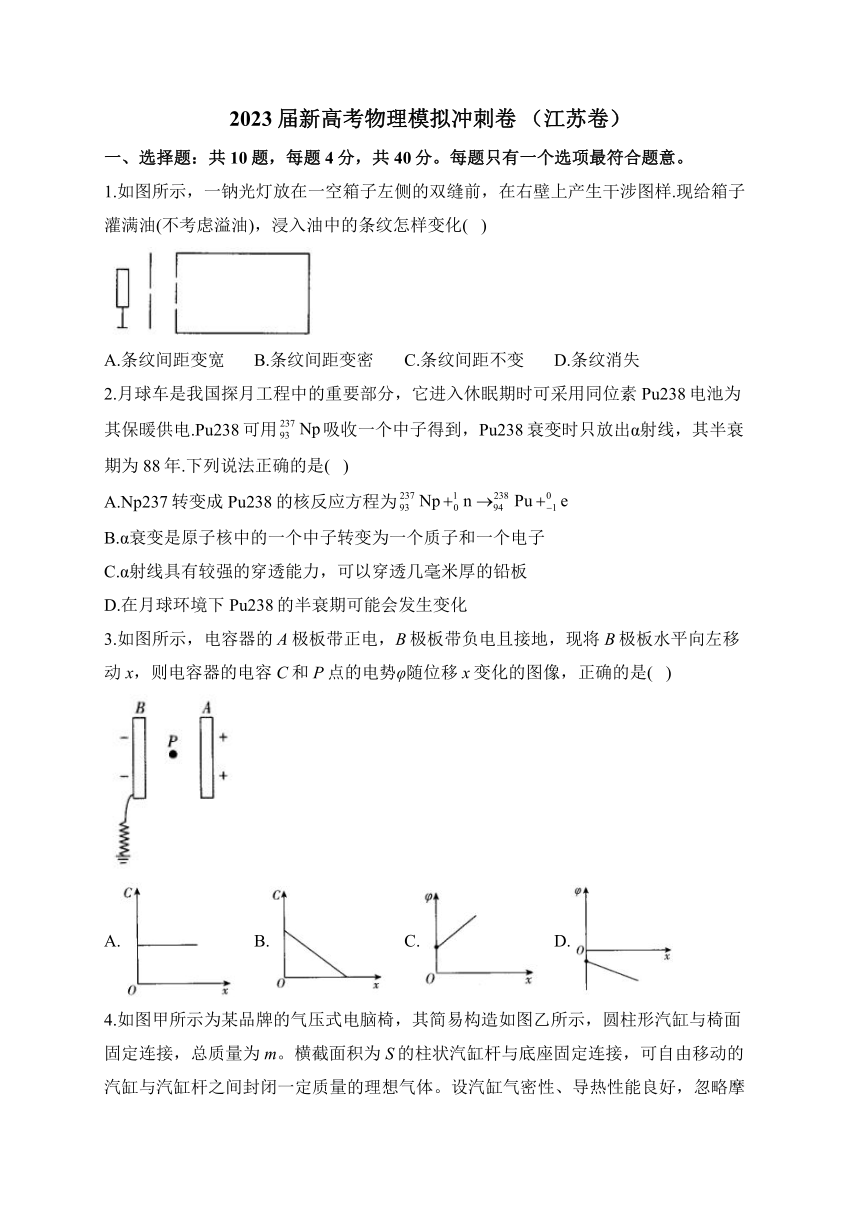 2023届新高考物理模拟冲刺卷（江苏卷）（含解析）