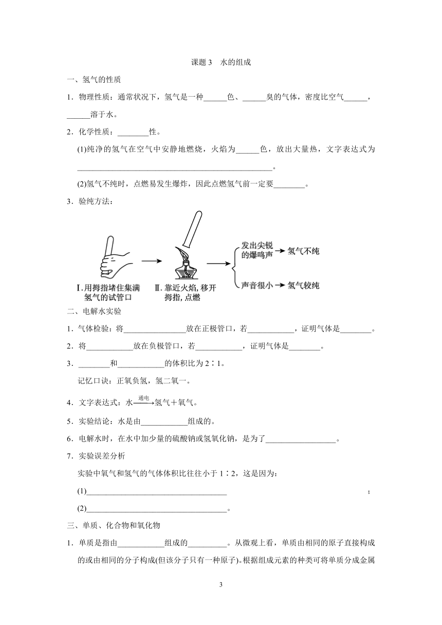 人教版九年级化学上册 第四单元　自然界的水 单元知识点、考点梳理（含答案）