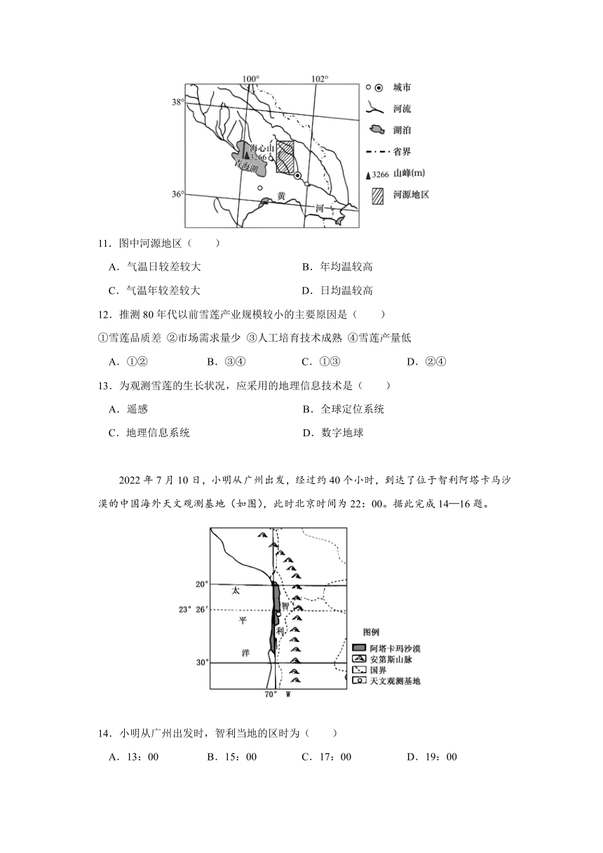 2023届广东省高三下学期高考地理三轮复习达标卷一（4月）（含解析）