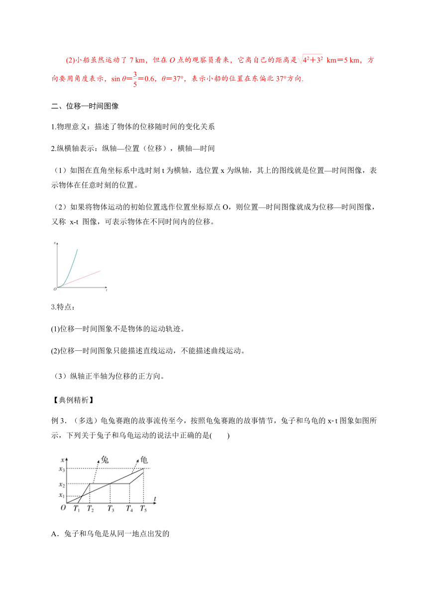 4 时间 位移二—【新教材】人教版（2019）高中物理必修第一册初升高衔接预习讲义（第一章）（word版学案）