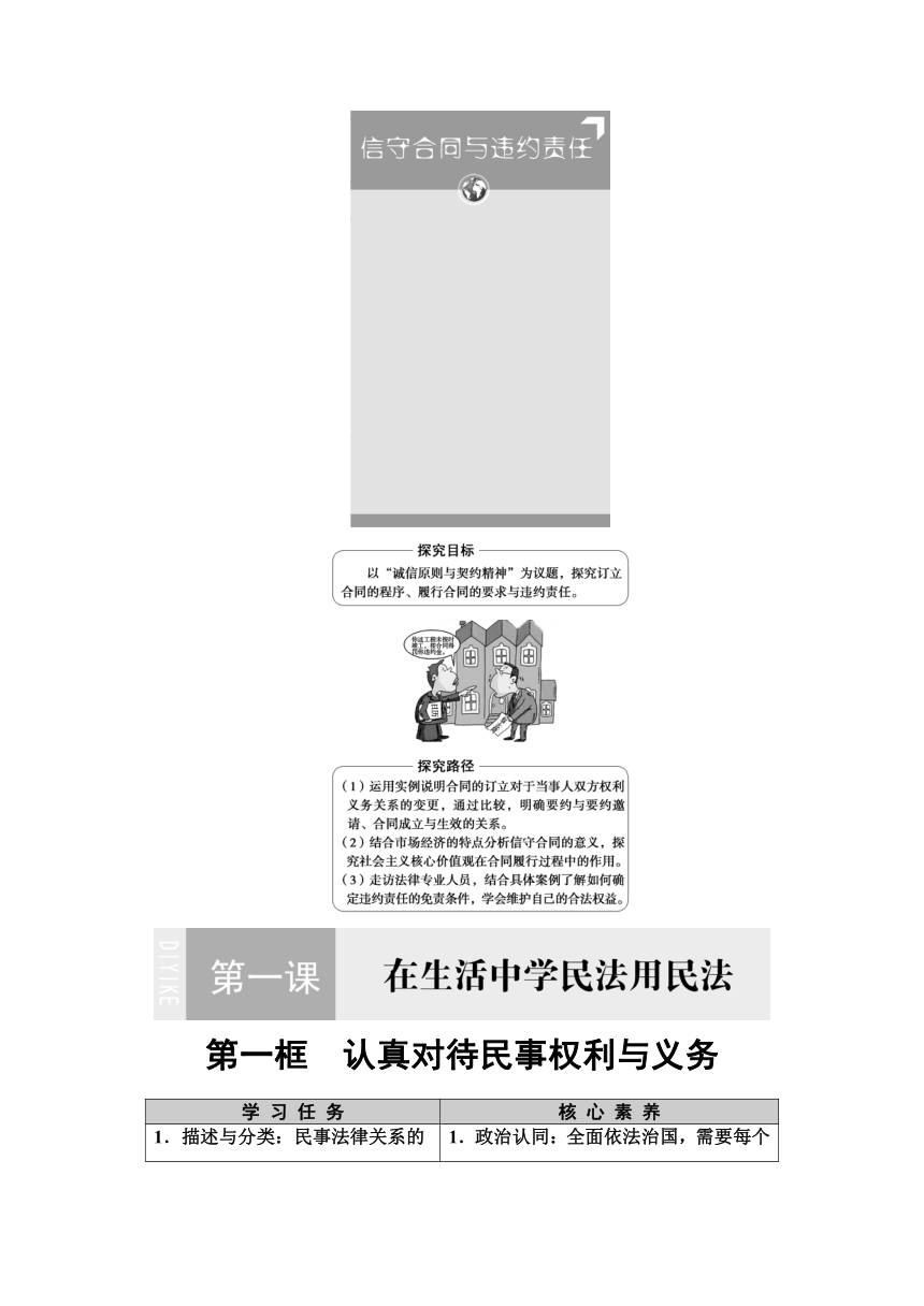 高中政治部编版选择性必修2法律与生活讲义：1.1认真对待民事权利与义务（含答案）