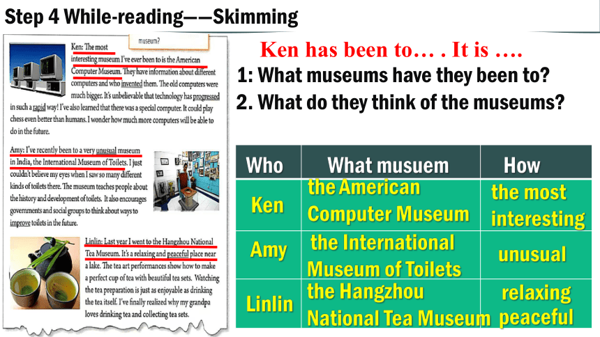 Section A 3a-3c 阅读+知识点 Unit9 Have you ever been to a museum? 课件（新目标八年级下册）