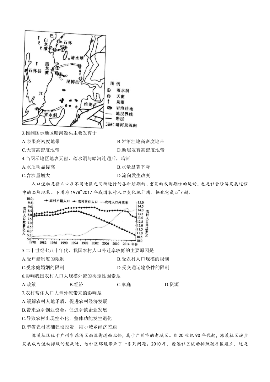 甘肃省靖远县2020-2021学年高二下学期期末考试地理试题 Word版含答案