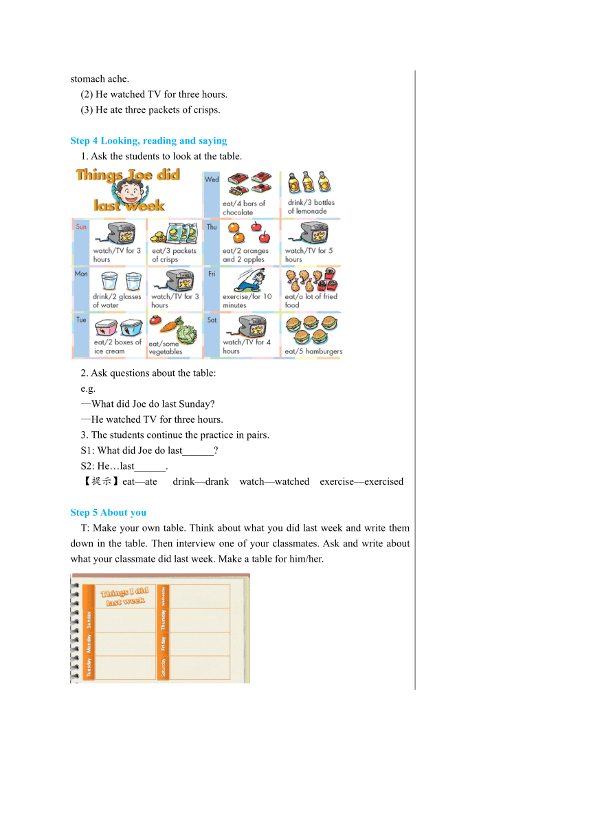 Module 3 Unit 8 Growing healthy, growing strong Listening and speaking 教案