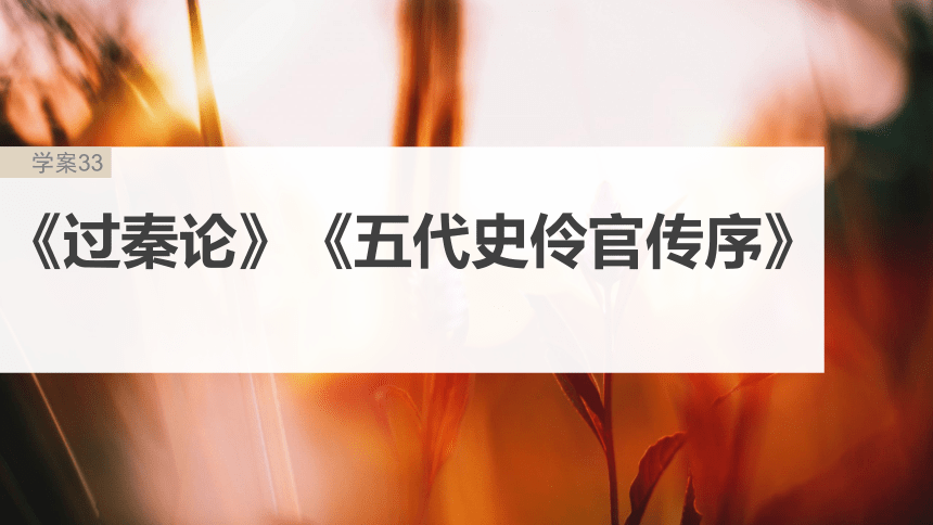 2024届高考一轮复习语文课件(共29张PPT)（新高考人教版）板块五 文言文阅读33 《过秦论》《五代史伶官传序》