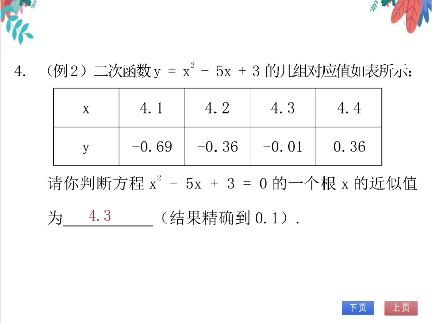 【北师大版】数学九(下) 2.5.2 二次函数与一元二次方程的关系（2） 同步练习本（课件版）