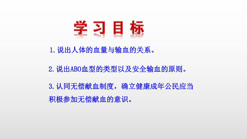 2021-2022学年人教版生物七年级下册4.4.4输血与血型课件(共20张PPT)