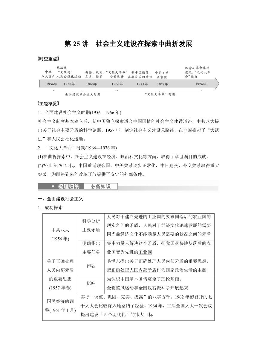 第25讲 社会主义建设在探索中曲折发展 学案（含解析）2024届高考一轮复习历史（新教材浙江专用）