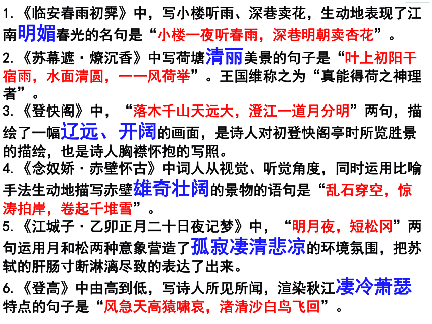 2022届高考专题复习：鉴赏古代诗歌的形象之景物形象课件（31张PPT）