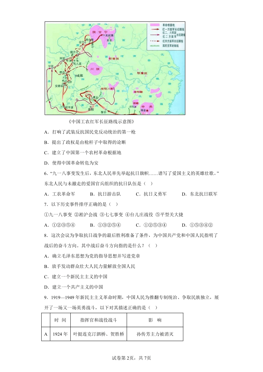 2024年四川省内江市东兴区中考一模历史试题（含解析）