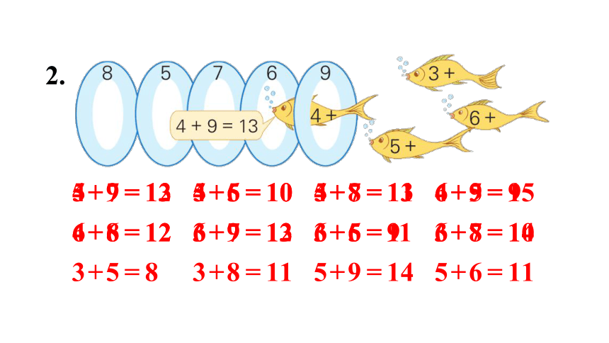 小学数学苏教版一年级上册 十 20以内的进位加法 练习十三  课件（15张PPT）