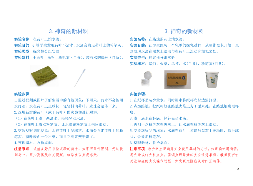 苏教版小学科学二年级下册实验单