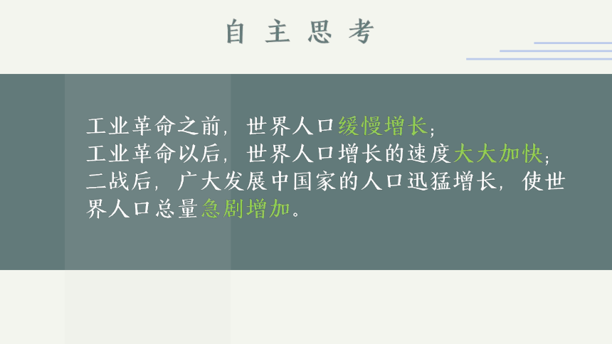 人文地理下册 6.1世界人口的数量变化 同步课件