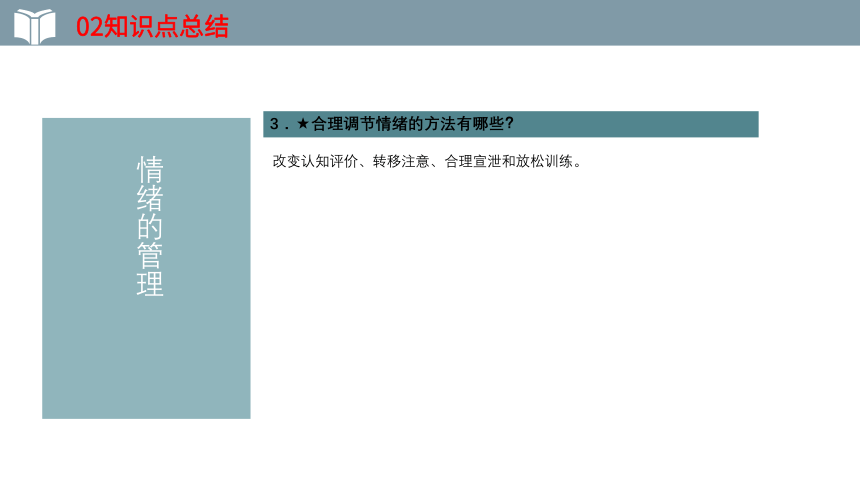 2022年中考一轮复习道德与法治七年级下册第二单元 第四课  揭开情绪的面纱复习课件