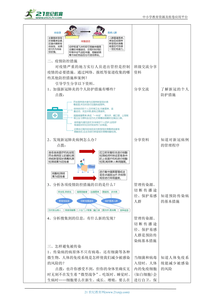 【核心素养目标】1.5《疫情与防护》教案