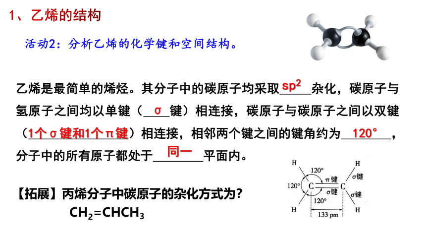 2.2.1 烯烃-高二化学课件（24张ppt）（人教版选择性必修3）