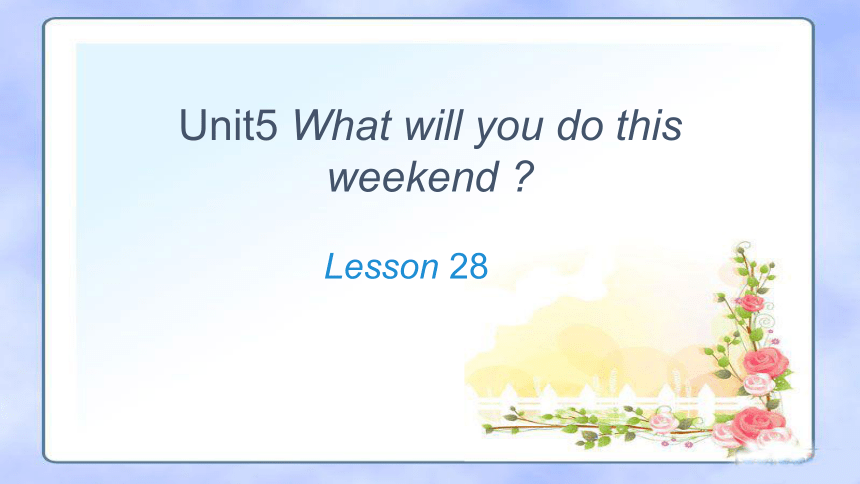 Unit5 What will you do this weekend？(Lesson28) 课件（共15张PPT）