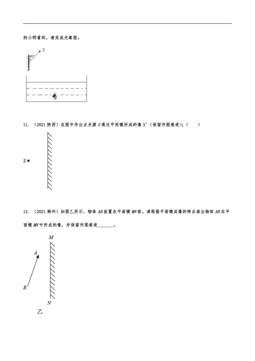 2021年中考物理真题分类训练——光学作图(有解析)