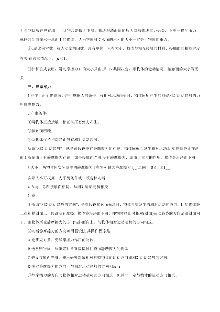 专题15  摩擦力的理解与综合应用 - 高一物理 经典专题精讲精练 人教版 必修第一册 （有解析）