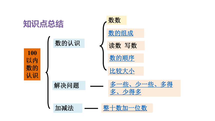 人教版（2023春）数学一年级下册 单元复习 分类与整理～100以内数的认识 课件(共46张PPT)