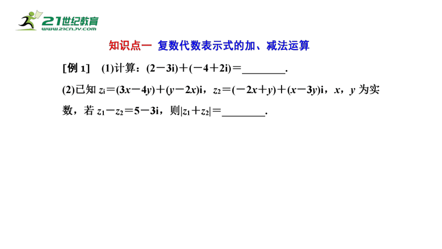 7.2.1 复数的加、减运算及其几何意义（课件）-2021-2022学年高一数学同步课件（人教A版2019必修第二册）(共25张PPT)