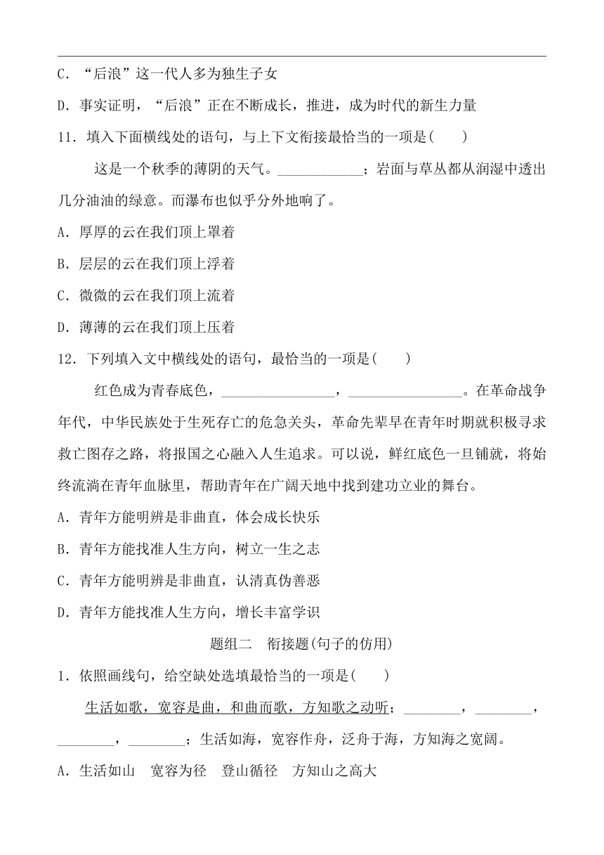 【江西专版】中考语文复习 狂练 专题四 句子运用（含答案）
