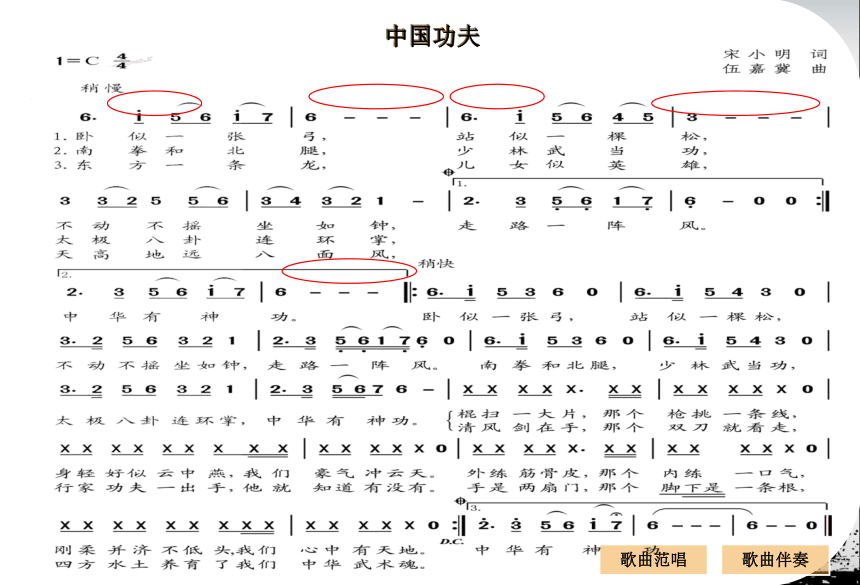 苏少版七年级下册 5.演唱 中国功夫 课件（13ppt）