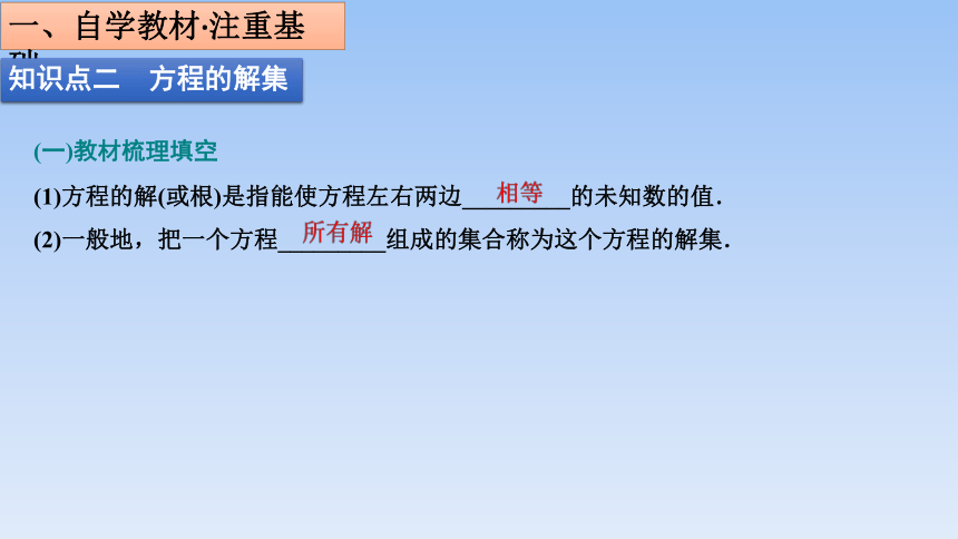 人教B版（2019）高中数学必修第一册  《2.1.1等式的性质与方程的解集》(共27张PPT)