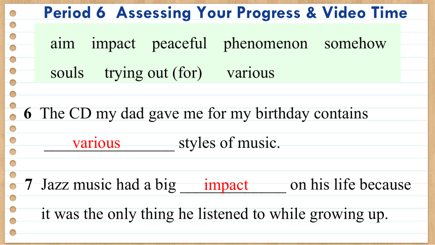 人教版（2019）必修 第二册Unit 5 Music  Assessing Your Progress & Video Time课件(共48张PPT)