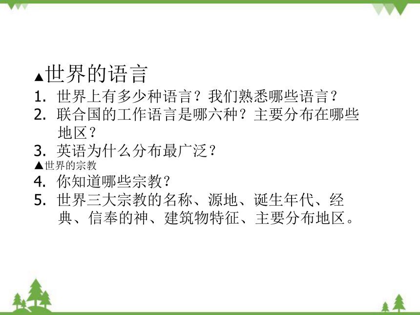 湘教版地理七年级上册 第三章《第三节世界的语言与宗教》 课件(共23张PPT)