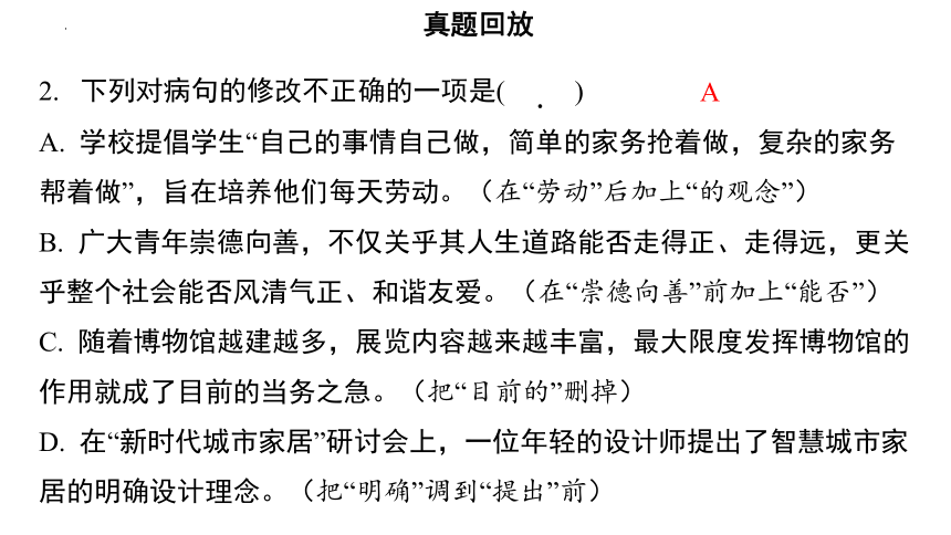 2024届高考语文专项复习：病句的辨析与修改  课件(共64张PPT)