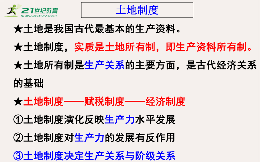 【备考2023】高考历史二轮 古代史部分 中国古代的土地制度和经济政策 -历史系统性针对性专题复习（全国通用）