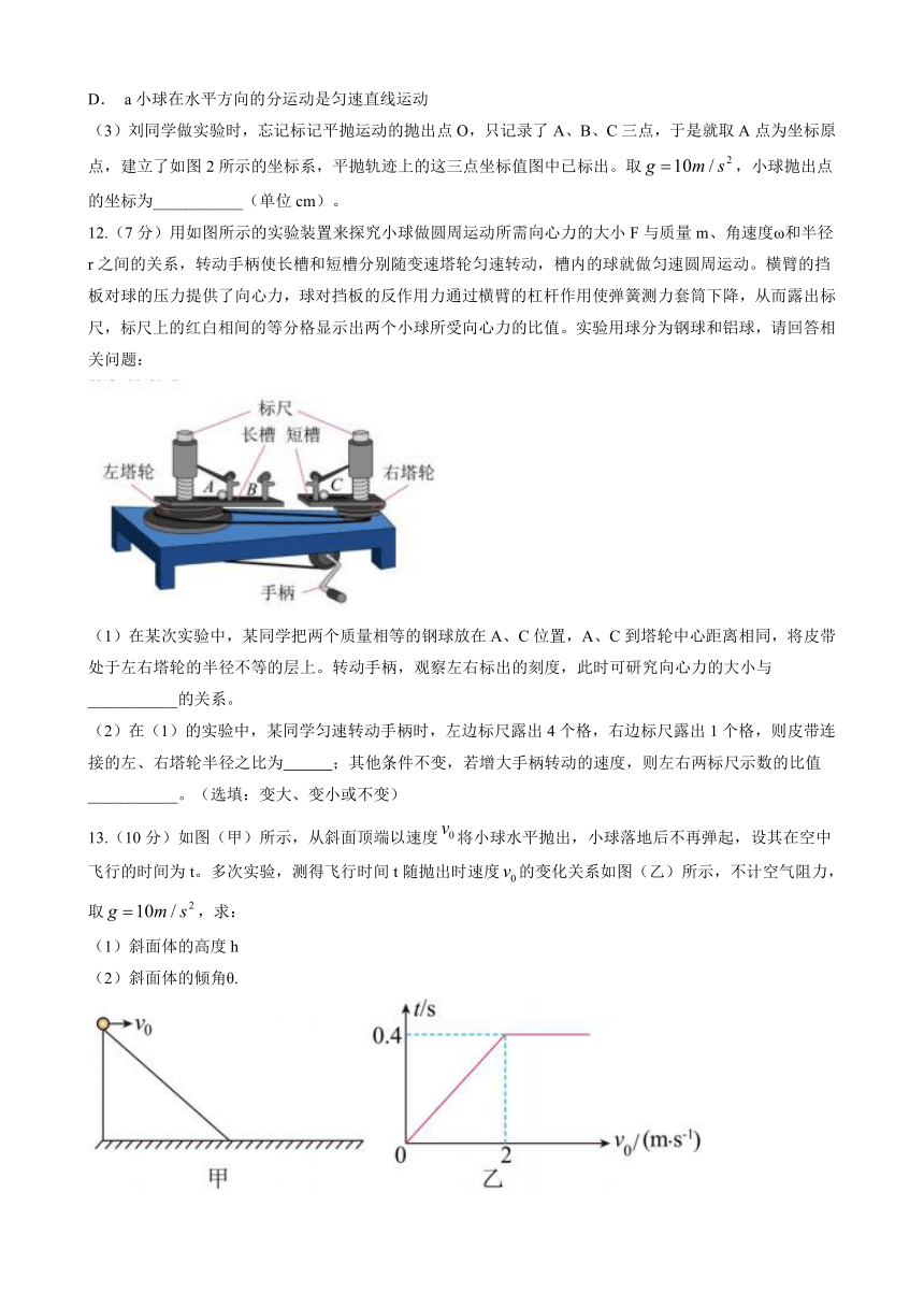 辽宁省沈阳市名校2022-2023学年高一下学期4月第一次月考物理试题（含答案）