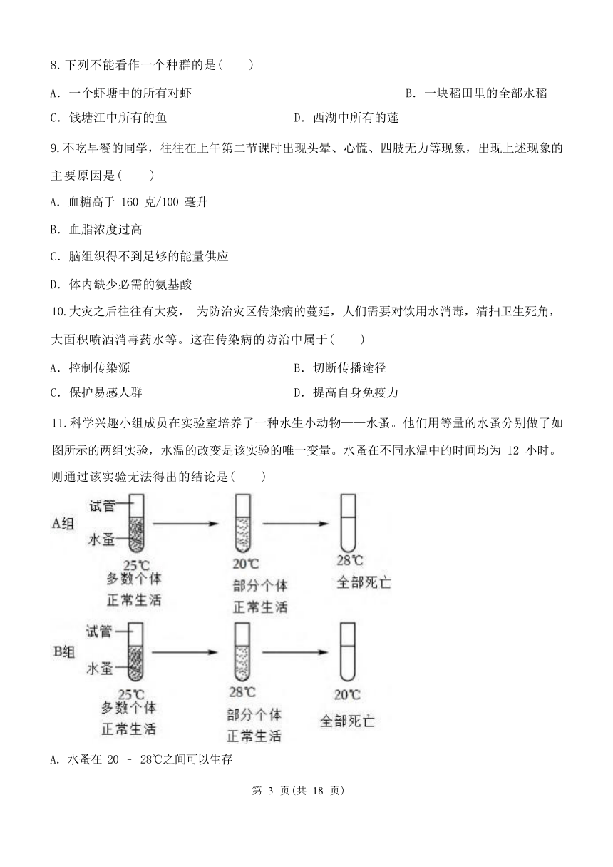 浙教版科学九年级下册期末综合测试（含解析）