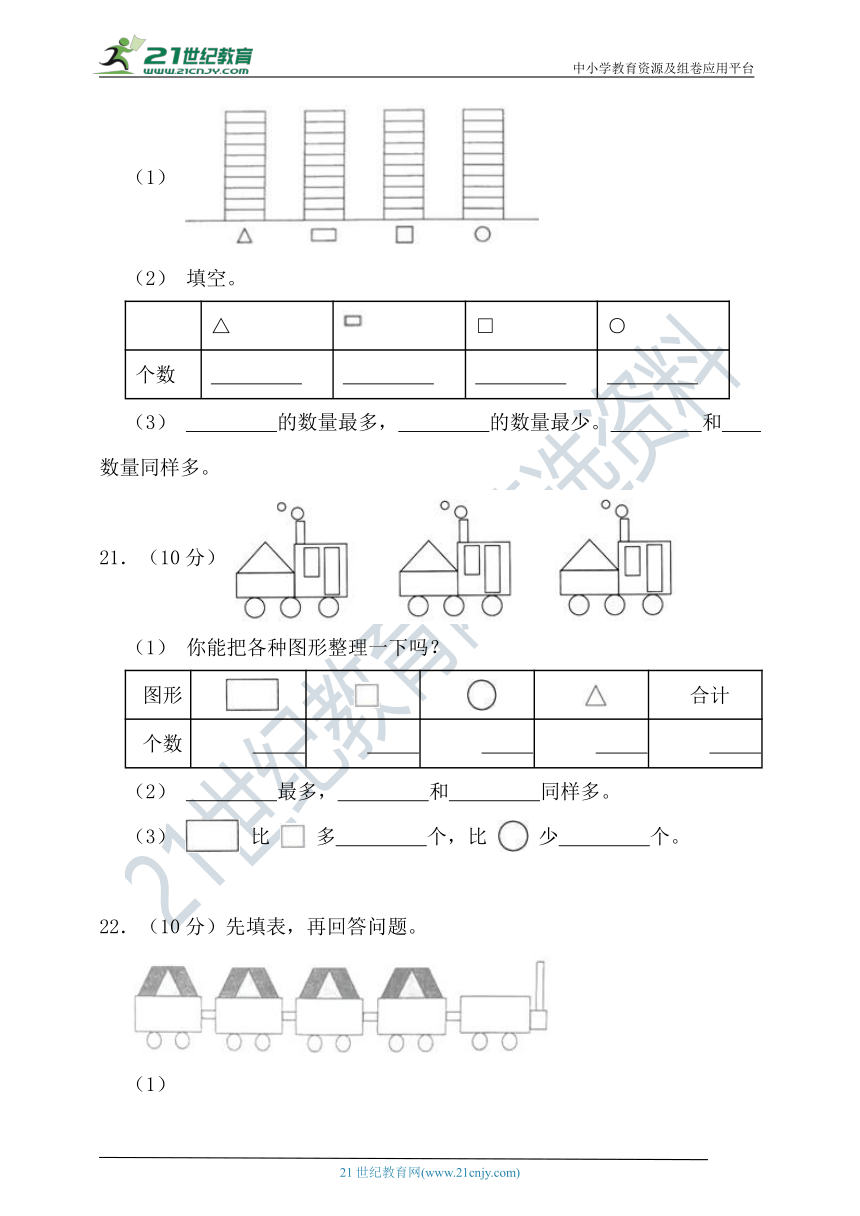 人教版一年级数学下册第一单元认识图形（二）单元检测（含答案）