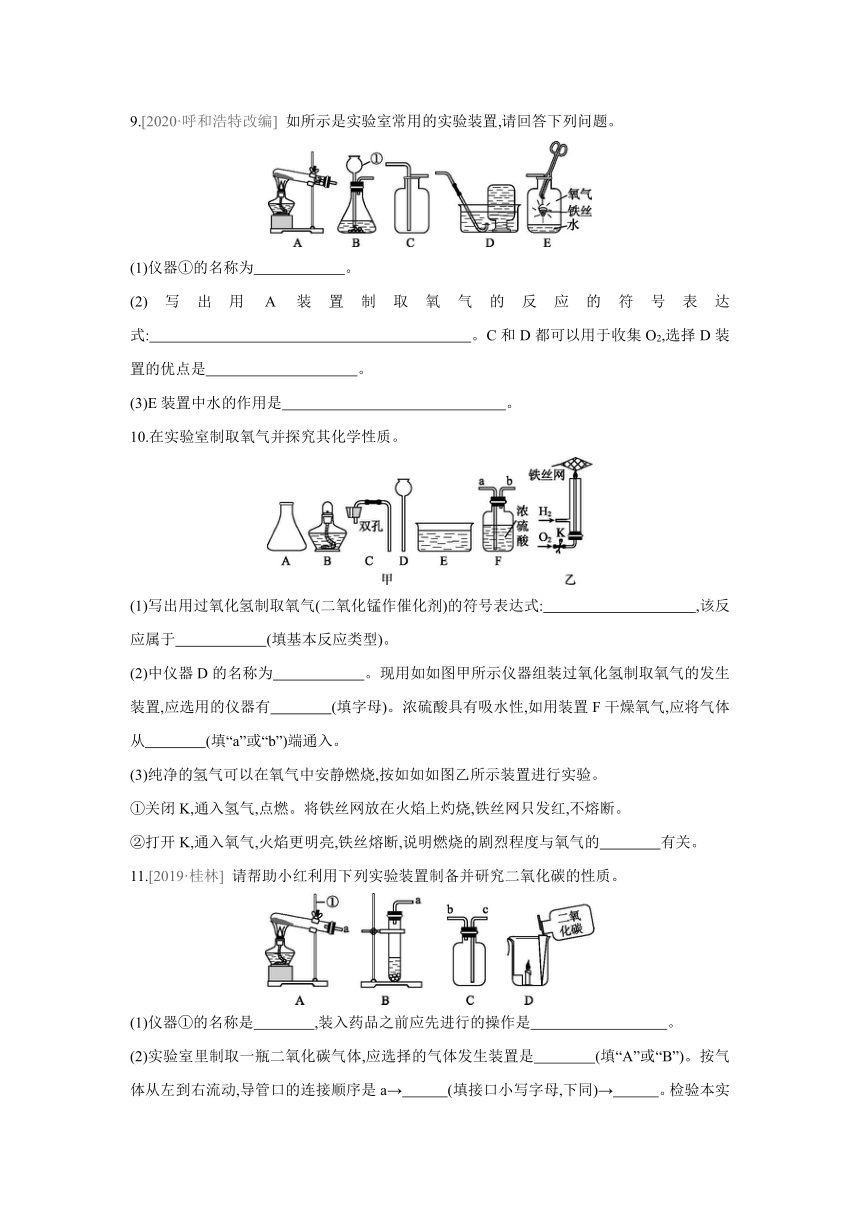 沪教版（全国）化学九年级上册课课练：专题训练  氧气和二氧化碳（word版有答案）