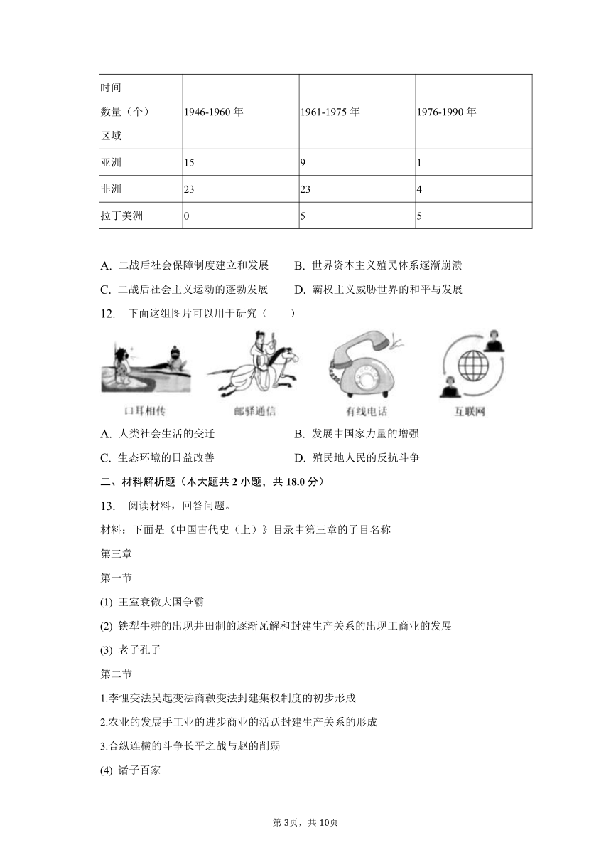 2023年宁夏中考历史真题试卷（含解析）