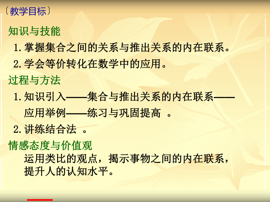 沪教版（上海）高一数学上册 1.6 子集与推出关系_1 课件(共14张PPT)