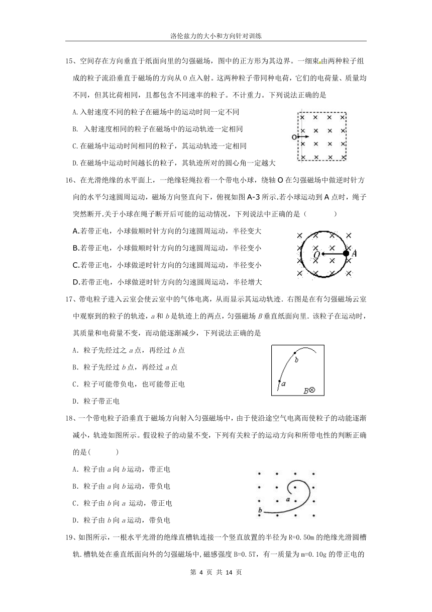 人教版高二物理选修3-1第3章磁场第5节运动电荷在磁场中的受力