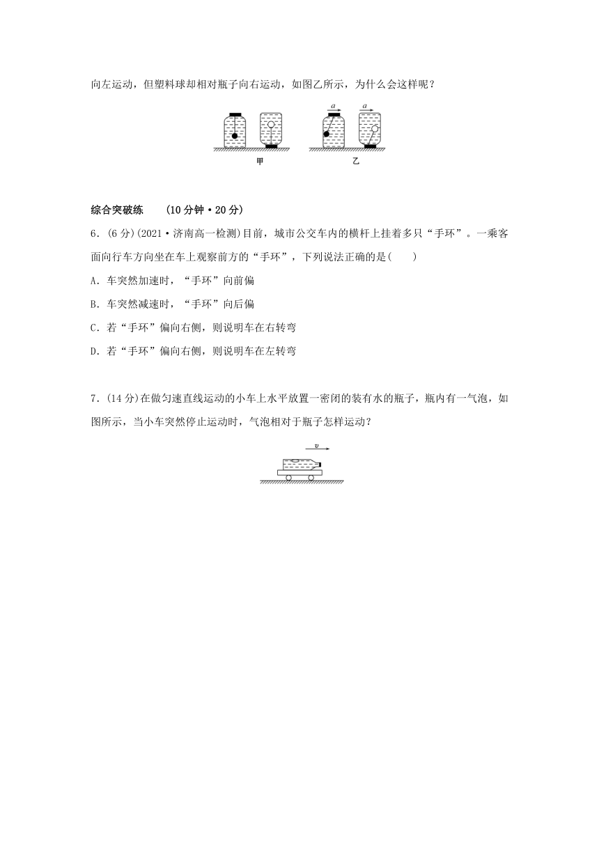 4.1牛顿第一定律 练习（含解析）