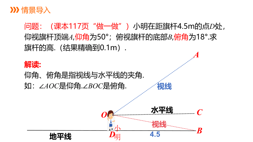 冀教版数学九年级上册同步课件：26.4 第1课时 解决与仰角、俯角及方位角有关的问题(共24张PPT)