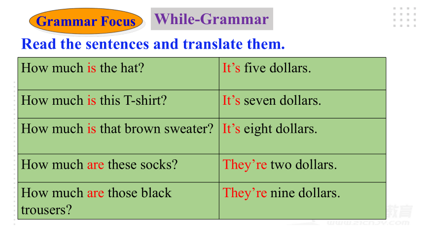 (新课标) Unit 7 How much are these socks Section A Grammar focus-3c 语法课优质课课件(共34张)