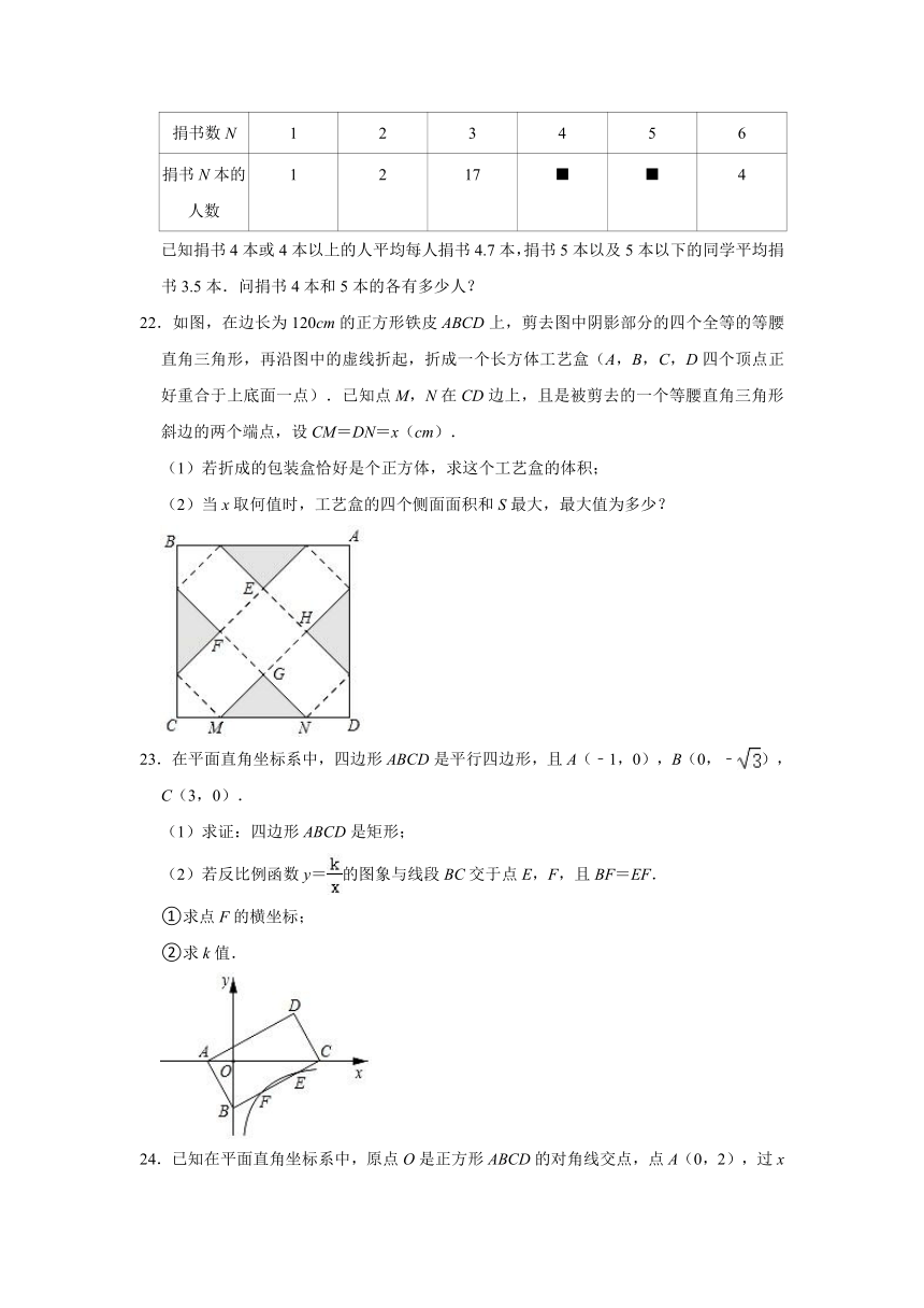 2020-2021学年浙江省金华市金东区八年级（下）期末数学试卷 （word版含解析）