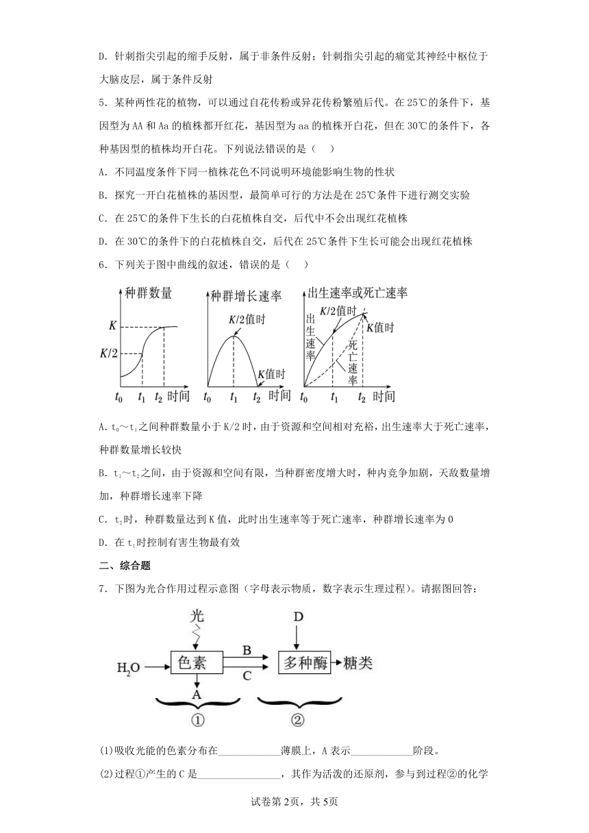 2023届吉林省高三第三次模拟练习考试理综生物试卷（含解析）