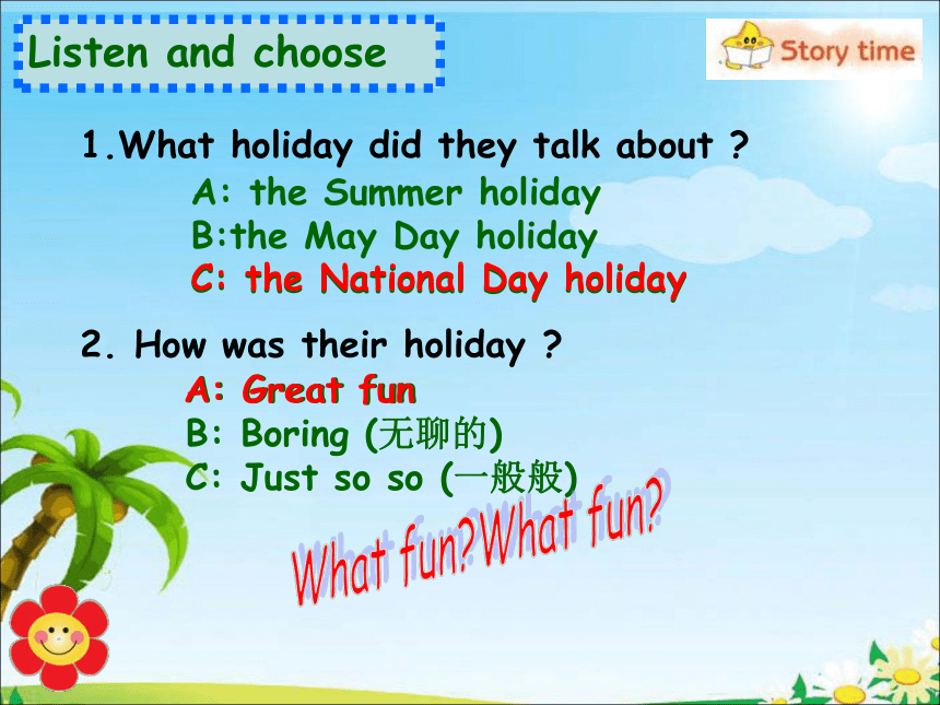 Unit 3 Holiday fun（Story time）课件(共24张PPT)